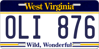 WV license plate OLI876