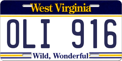 WV license plate OLI916