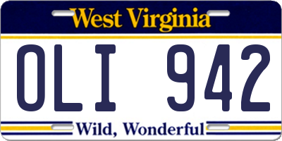 WV license plate OLI942