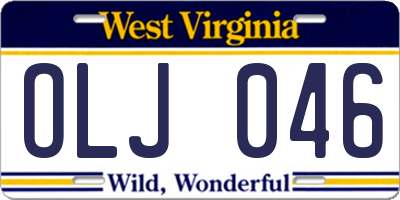 WV license plate OLJ046