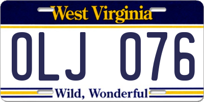 WV license plate OLJ076