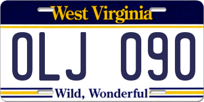 WV license plate OLJ090