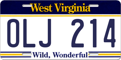 WV license plate OLJ214