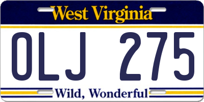 WV license plate OLJ275