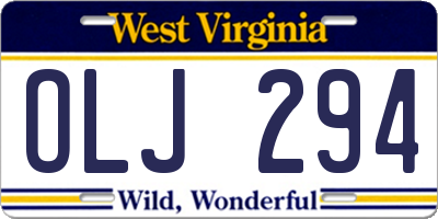 WV license plate OLJ294