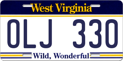 WV license plate OLJ330