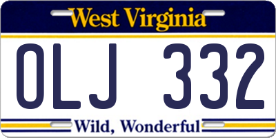 WV license plate OLJ332