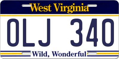 WV license plate OLJ340