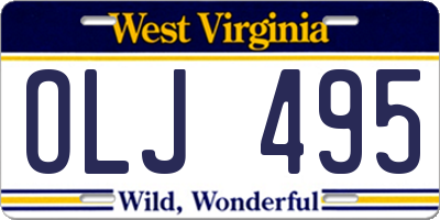 WV license plate OLJ495