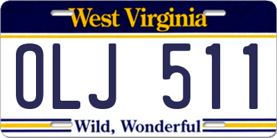 WV license plate OLJ511