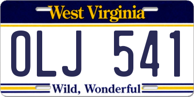 WV license plate OLJ541