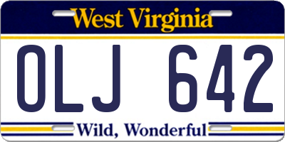 WV license plate OLJ642