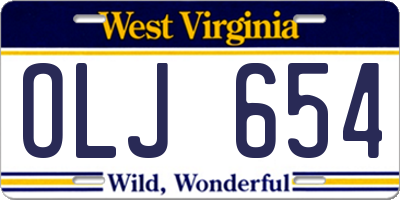 WV license plate OLJ654