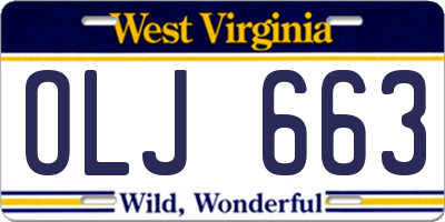 WV license plate OLJ663