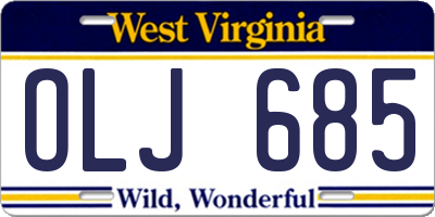 WV license plate OLJ685