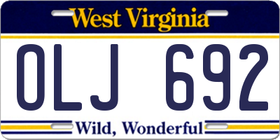 WV license plate OLJ692