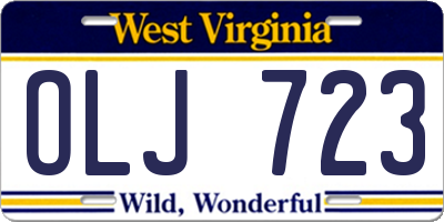 WV license plate OLJ723