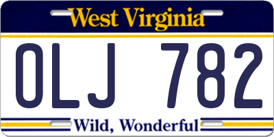 WV license plate OLJ782