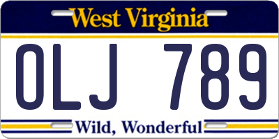 WV license plate OLJ789