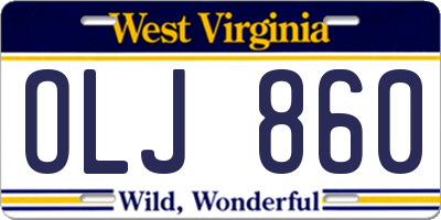 WV license plate OLJ860