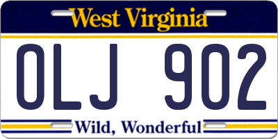 WV license plate OLJ902