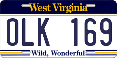 WV license plate OLK169