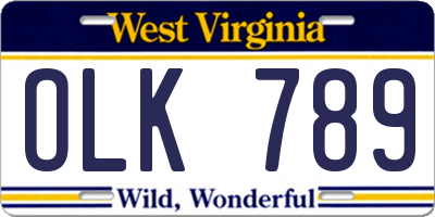 WV license plate OLK789