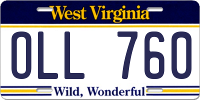 WV license plate OLL760
