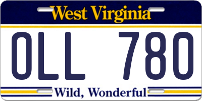 WV license plate OLL780