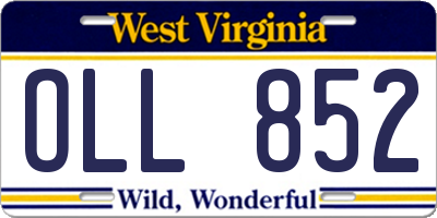 WV license plate OLL852