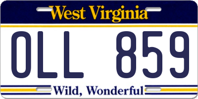 WV license plate OLL859