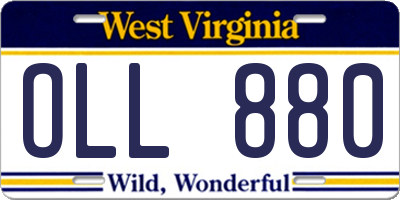 WV license plate OLL880