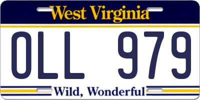 WV license plate OLL979