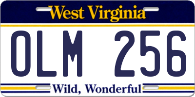 WV license plate OLM256
