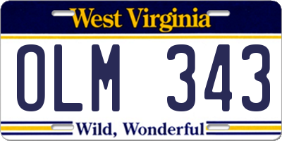 WV license plate OLM343