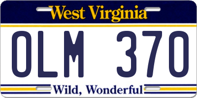 WV license plate OLM370