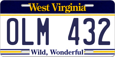 WV license plate OLM432