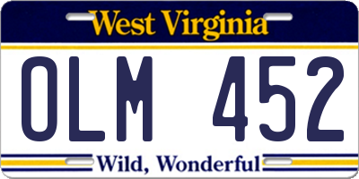 WV license plate OLM452