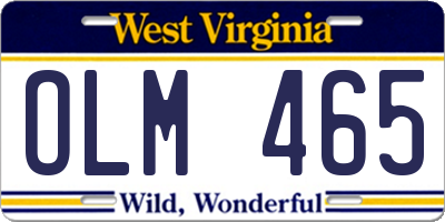 WV license plate OLM465