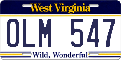 WV license plate OLM547