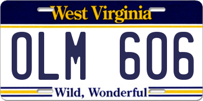 WV license plate OLM606