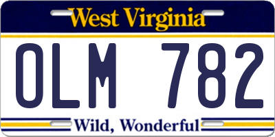 WV license plate OLM782