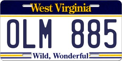 WV license plate OLM885