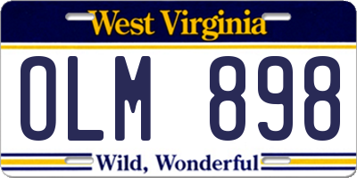 WV license plate OLM898