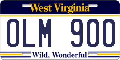 WV license plate OLM900