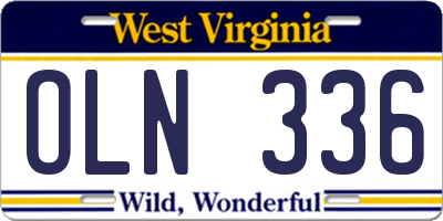 WV license plate OLN336
