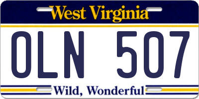 WV license plate OLN507