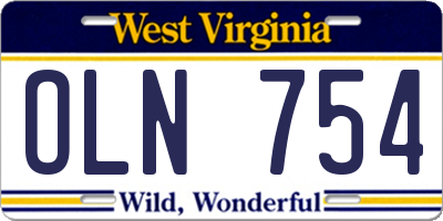 WV license plate OLN754