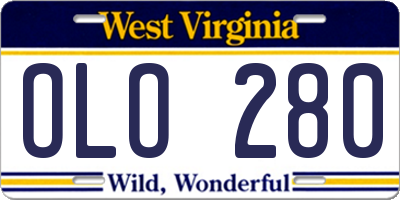 WV license plate OLO280