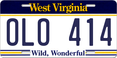 WV license plate OLO414